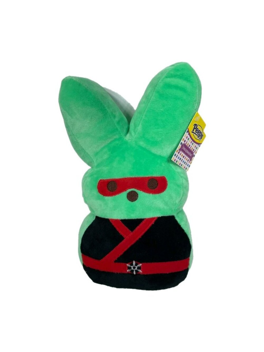 Peeps Plush Bunny 12" Green Ninja Stuffed Animal Toy